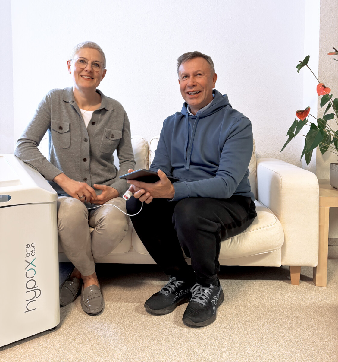 Die Anti-Stress-Experten testen das Hypoxiegerät hypoxbreath start